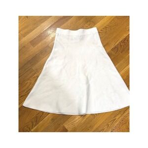Lark +  Grey Cream A Line Midi Skirt Womens Medium Minimalist Flare